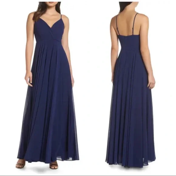 Lulus surplice chiffon gown sale